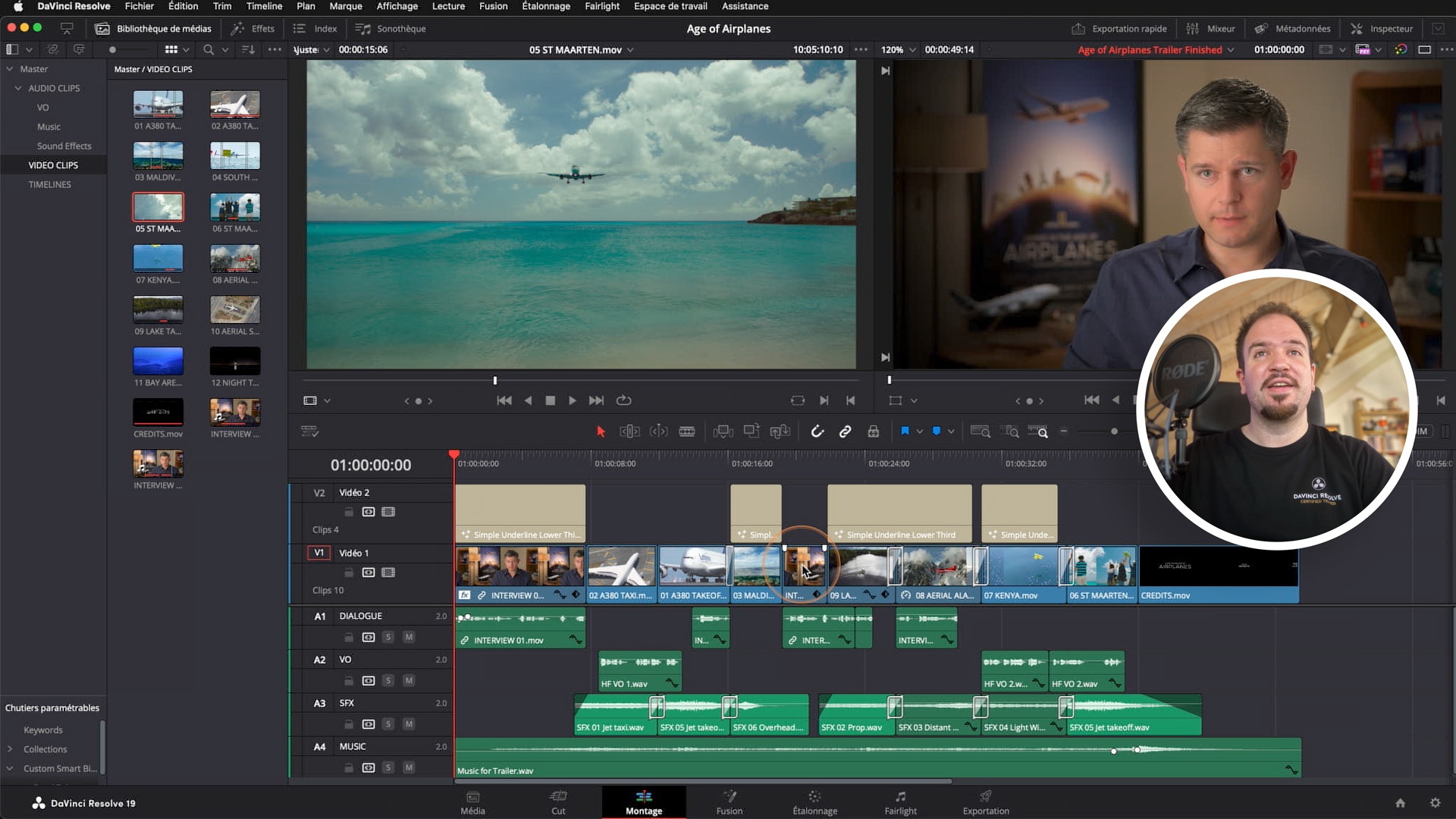 Capture du cours : Monter une séquence dans la page Montage