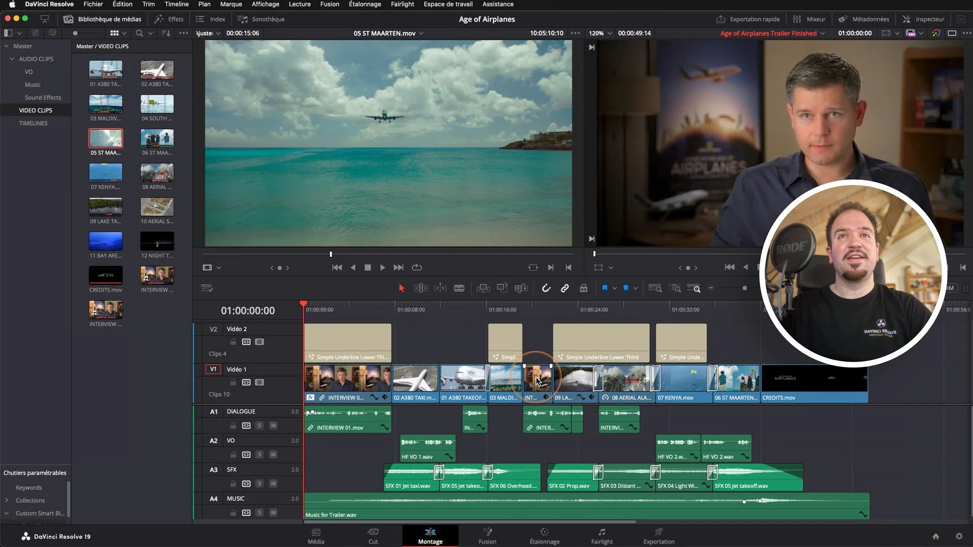 Capture du cours : Monter une séquence dans la page Montage
