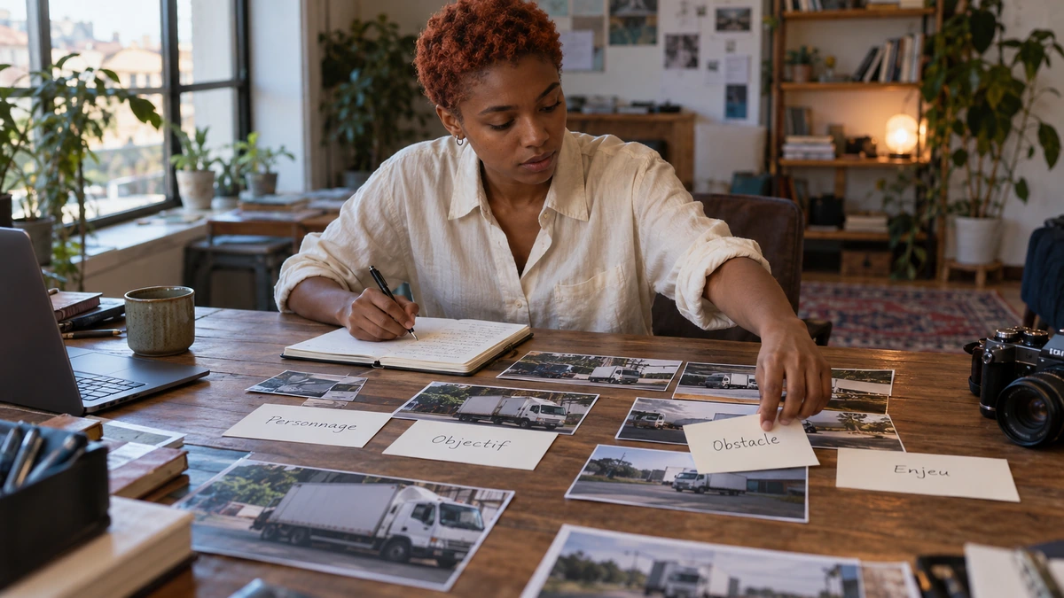 Une créatrice précise l’histoire du film à partir de photographies de travail.