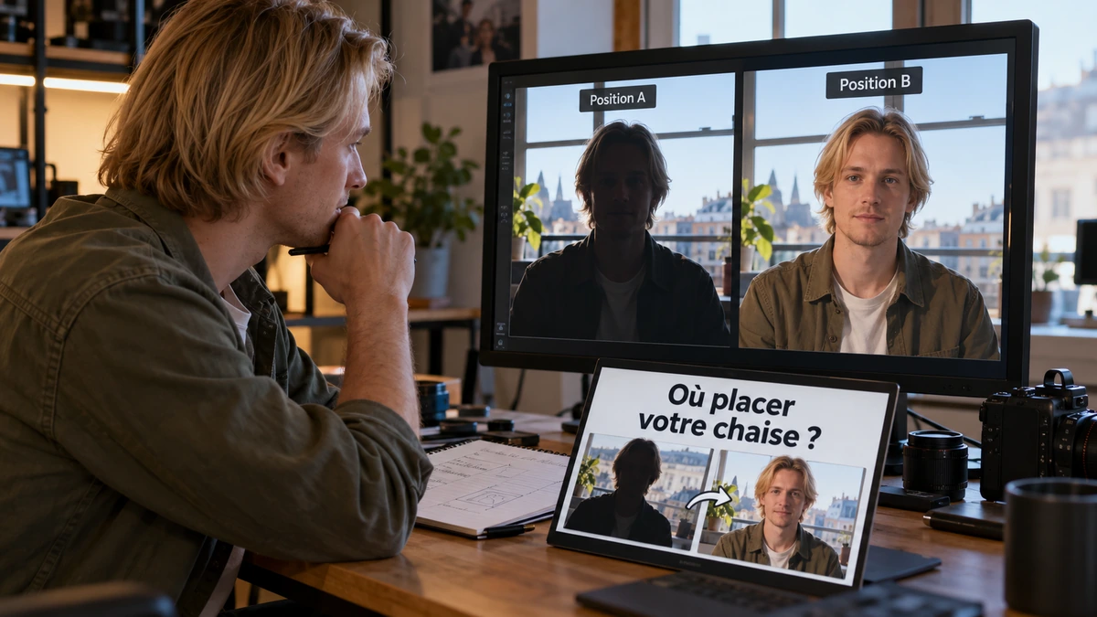 Une personne compare deux positions d’entretien et leur présentation visuelle.