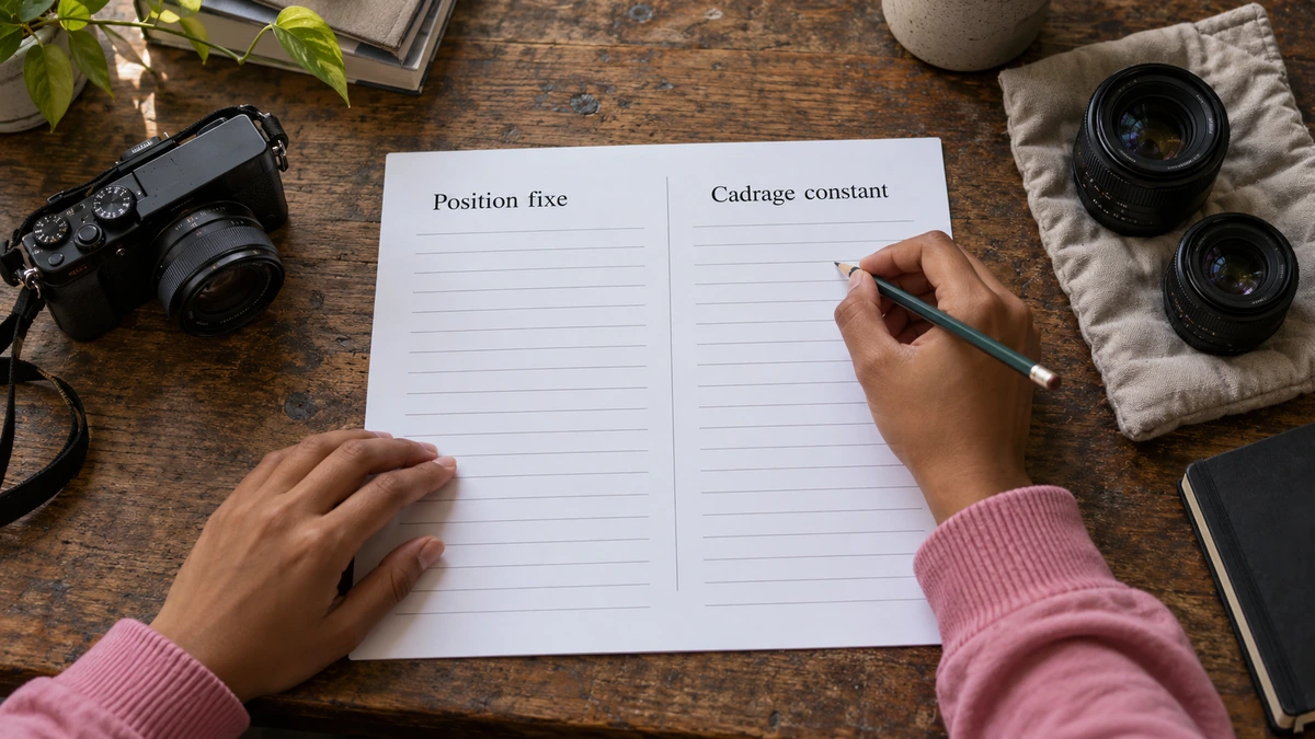 Un appareil et un carnet de préparation sont disposés sur une table.