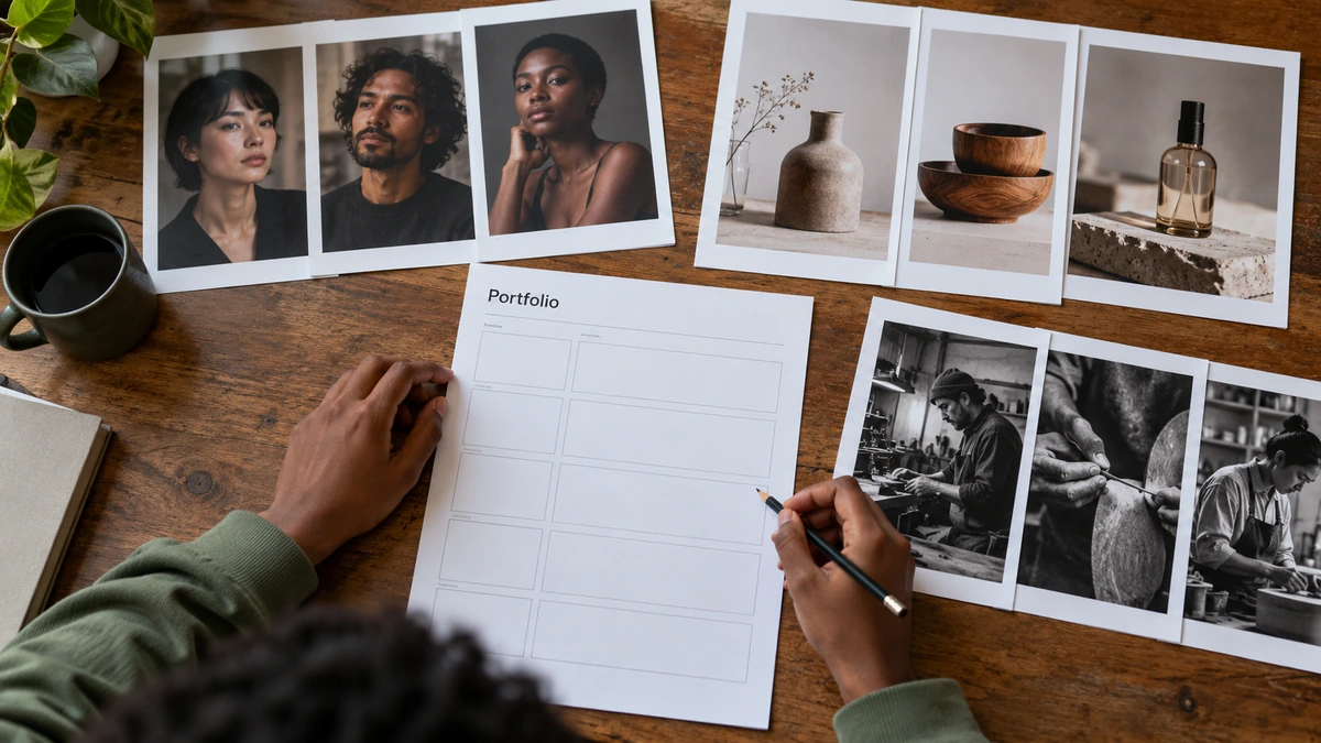 Une sélection de photographies est organisée en séries avec une fiche de présentation.