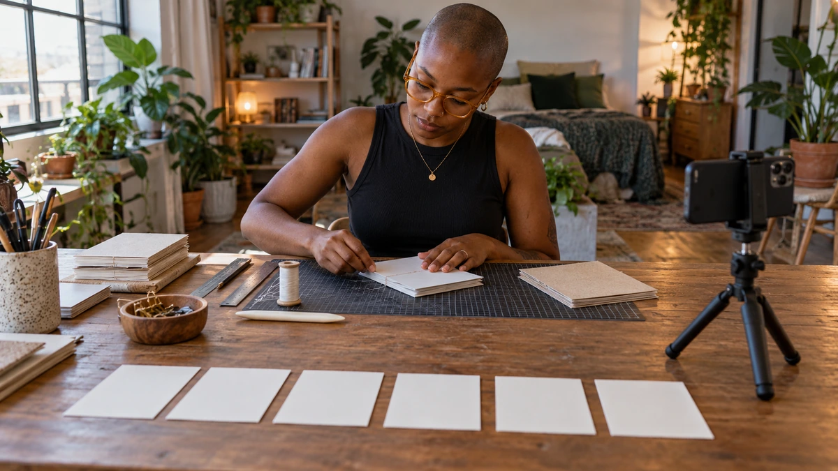 Une personne décompose une action dessinée sur plusieurs feuilles.