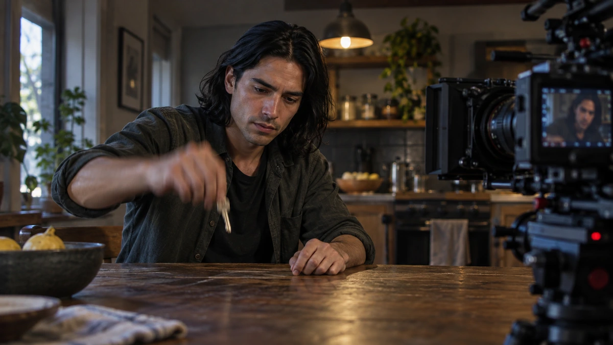 Un homme déplace une clé sur une table devant une caméra.