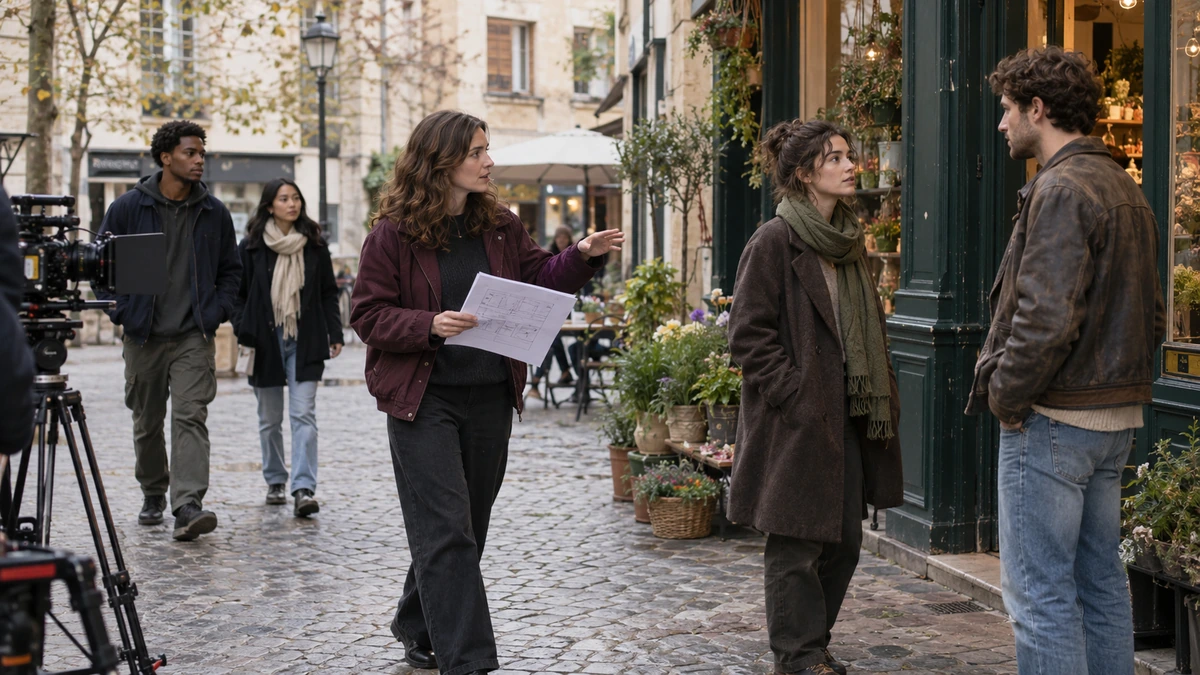 Une équipe prépare les présences et les déplacements d’un petit groupe dans une rue.