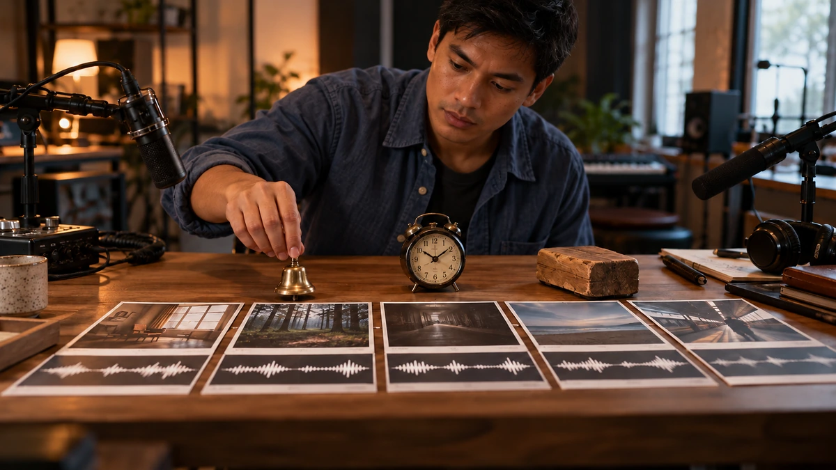 Un créateur dispose des objets, des images et un chronomètre.