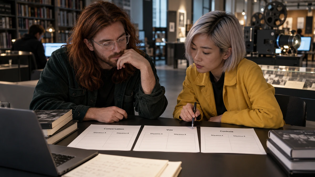Deux cinéastes comparent leurs notes sur deux séquences de films.